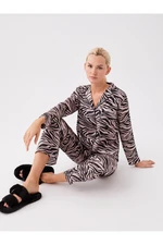 LC Waikiki Shirt Collar Patterned Women's Pajamas Set