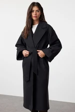 Trendyol Anthracite Stitch Detailed Soft Texture Oversize Coat