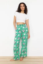 Trendyol Green-Multicolor Animal Patterned Viscose Woven Pajama Bottoms