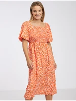 Orange Women's Patterned Midishats VILA Sille - Ladies