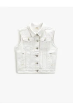 Koton Sleeveless Denim Jacket with Flap Pockets Cotton