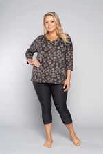 Pinnia women's pyjamas, 3/4 sleeve, 3/4 leg - print/graphite