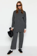 Trendyol Smoky Half Turtleneck Ribbed Sweater-Pants Knitwear Suit