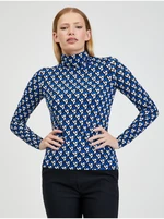 Orsay Blue Ladies Patterned Turtleneck - Women