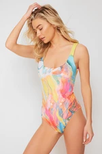 Trendyol Abstract Patterned Decollete Regular Swimsuit