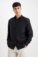 DEFACTO Relax Fit Polo Neck Poplin Long Sleeve Shirt