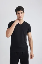 DEFACTO Slim Fit V Neck Short Sleeve Top