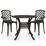 Zahradní bistro set 3 ks litý hliník Dekorhome Bronzová