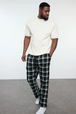 Trendyol Men's Black Plaid Regular Fit Woven Plus Size Pajama Bottoms