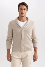 DEFACTO Standard Fit Shawl Collar Knitted Cardigan