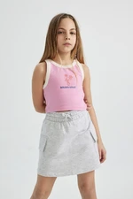 DEFACTO Girl's Crew Neck Printed Undershirt