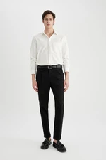 DEFACTO Twill Trousers Tapered Fit Pocket Basic Straight Double Leg