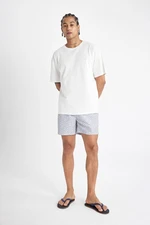 DEFACTO Patterned Mesh Lined Short Swim Shorts