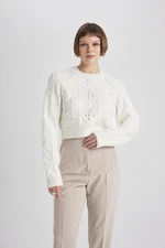 DEFACTO Crop Crew Neck Sweater