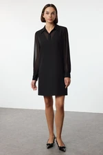 Trendyol Black Straight Cut Pocket Detailed Mini Woven Dress