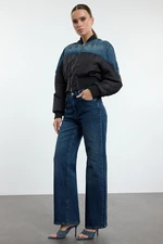 Trendyol Dark Blue High Waist Wide Leg Jeans