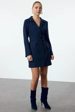 Trendyol Indigo Belted Buttoned Mini Woven Jacket Dress