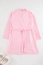 Trendyol Curve Pink Milan Soft Touch Belted Knitted Dressing Gown