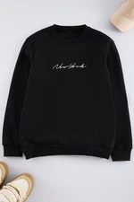 Trendyol Black Regular/Normal Cut City Printed Crew Neck Sweatshirt