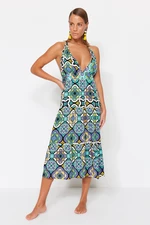 Trendyol Tile Patterned Midi Woven Beach Dress