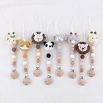 Baby Pacifier Clip Crochet Animal Chain Non-drop Nipple Holder Teething Pendant Soother Clip Toy Infant Product