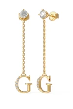 Guess Stylové pozlacené náušnice Crystal Harmony JUBE02223JWYGT