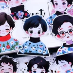 17ps Cute Boy Cartoon Decoration Waterproof Stickers - Perfect for DIY Journals and Planners, Japanese stationery