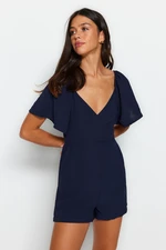 Trendyol Navy Blue Mini Weave Jumpsuit With Window Detail