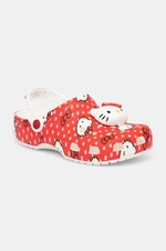 Pantofle Crocs Classic Hello Kitty Red Clog dámské, červená barva, 210575