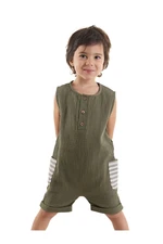 Denokids Baby Boy Child Green Muslin Overalls