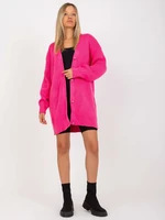 Fluo pink long cardigan with buttons RUE PARIS