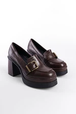 Capone Outfitters High Heel Buckled Loafer Women's Shoes