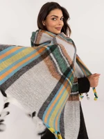 Women's grey scarf with fringe