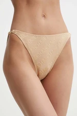 Plavkové kalhotky MICHAEL Michael Kors STRING BIKINI BOTTOM béžová barva, MM13095