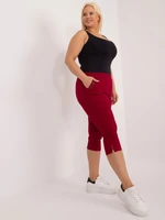 Burgundy trousers in a larger size with 3/4 legs