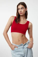 Trendyol Red Seamless Non-wired Cupless Bralette Knitted Bra