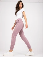 Basic sweatpants with a high waist in dusty pink