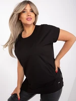 Women's black blouse plus size with slits