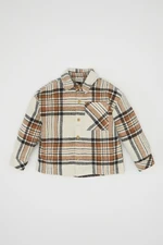 DEFACTO Baby Boy Shirt Collar Flannel Long Sleeve Pocket Plaid Shirt