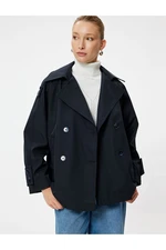 Koton Pocket Double Breasted Short Trench Coat