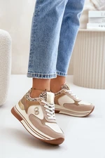 Women's platform sneakers beige Debizia