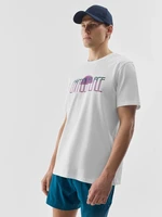 Men's T-shirt with 4F print - white