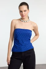 Trendyol Saxe Strapless Stone Printed Knitted Blouse