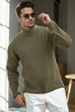 18701 Dewberry Turtleneck Mens Knitwear-Khaki