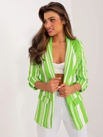 Light green and ecru jacket with 3/4 sleeves