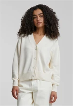 Women's ribbed cardigan with buttons cream