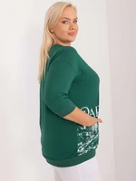 Navy green blouse plus size with cuffs