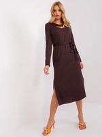 Dress-LK-SK-509447.75P-dark brown