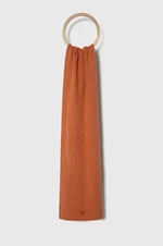 Šál s prímesou vlny Calvin Klein oranžová farba, jednofarebný