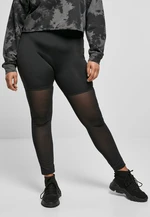 Women's Transparent Tech Mesh High Waisted Leggings - Black